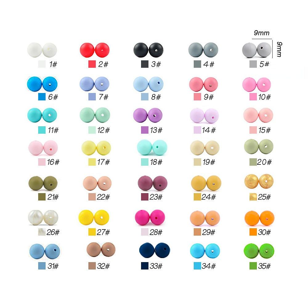 Wholesale Random 50PCS 15MM Baby Food Grade Silicone Beads